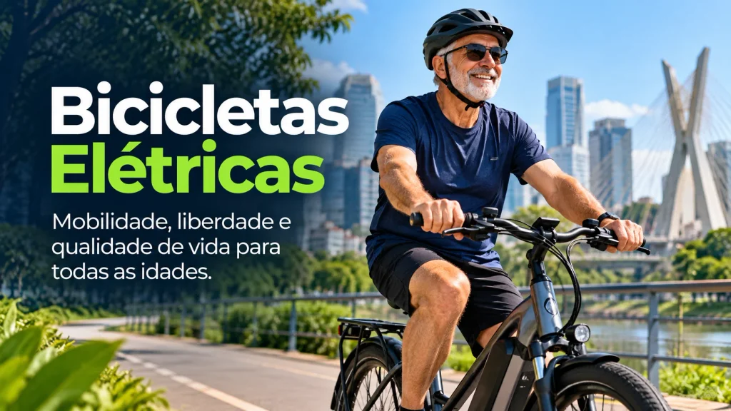 Pessoa utilizando bicicleta elétrica em área urbana